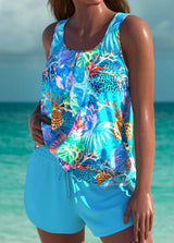Mafalda - Tankini elegante com efeito de barriga lisa e calções combinados