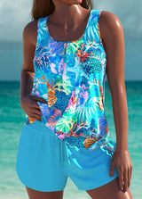 Mafalda - Tankini elegante com efeito de barriga lisa e calções combinados