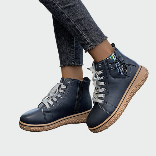 Botas de couro ortopédicas de cano baixo