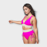Bikini s Pletenim Detajlom in Visokim Pasom