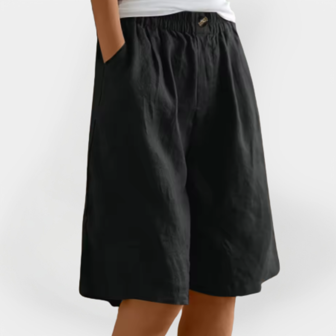 Linen Short Pants with Pockets
