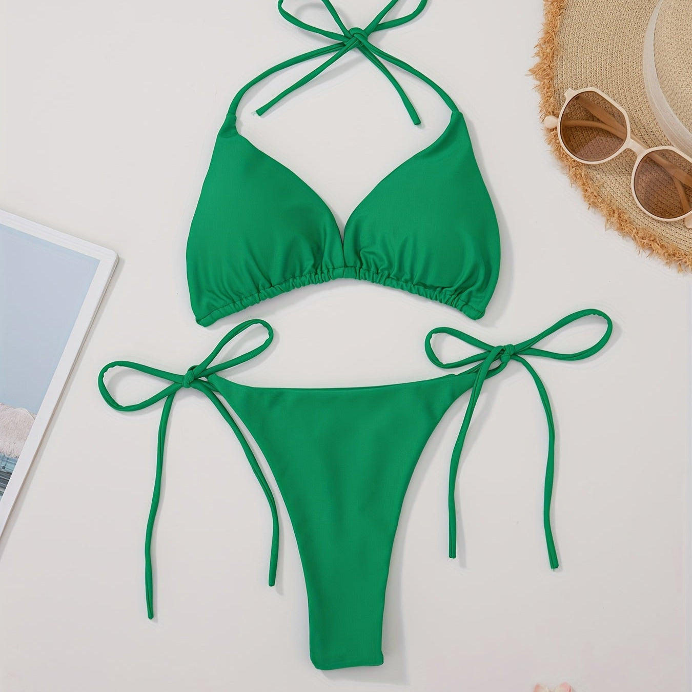 Halter Neck Bikini with V-Slip