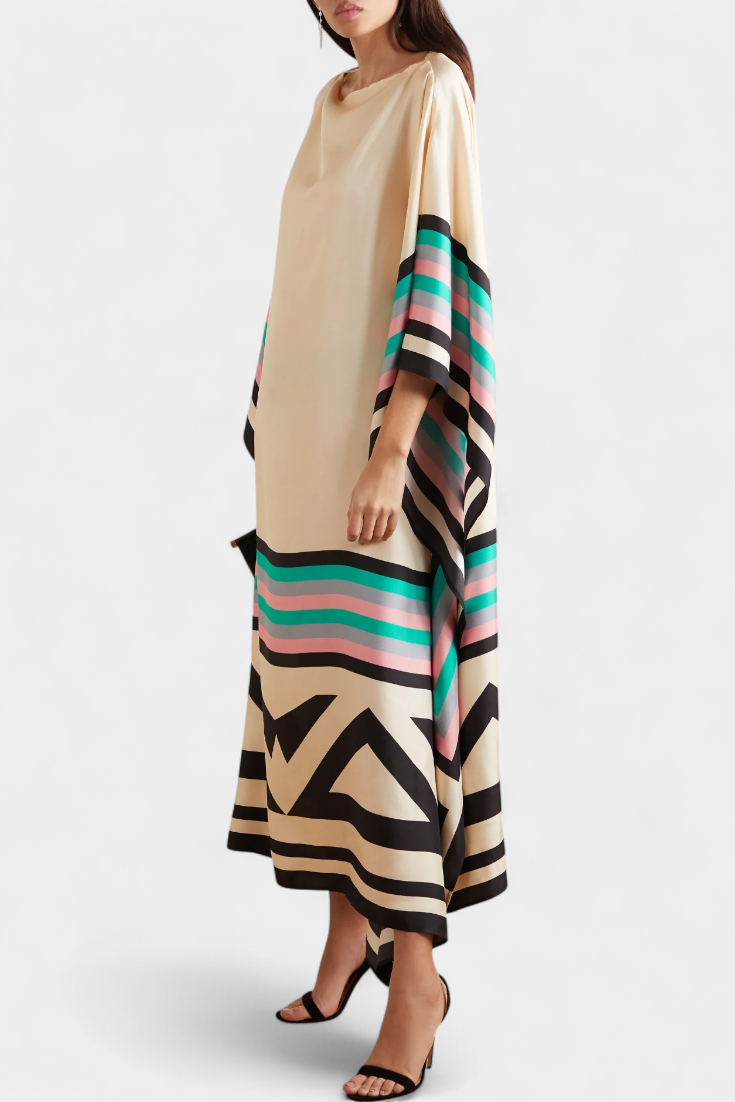 Elenora™ | Luksuzni kaftan z geometrijskim vzorcem