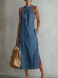 Júlia - Vestido de Denin com Renda Retro