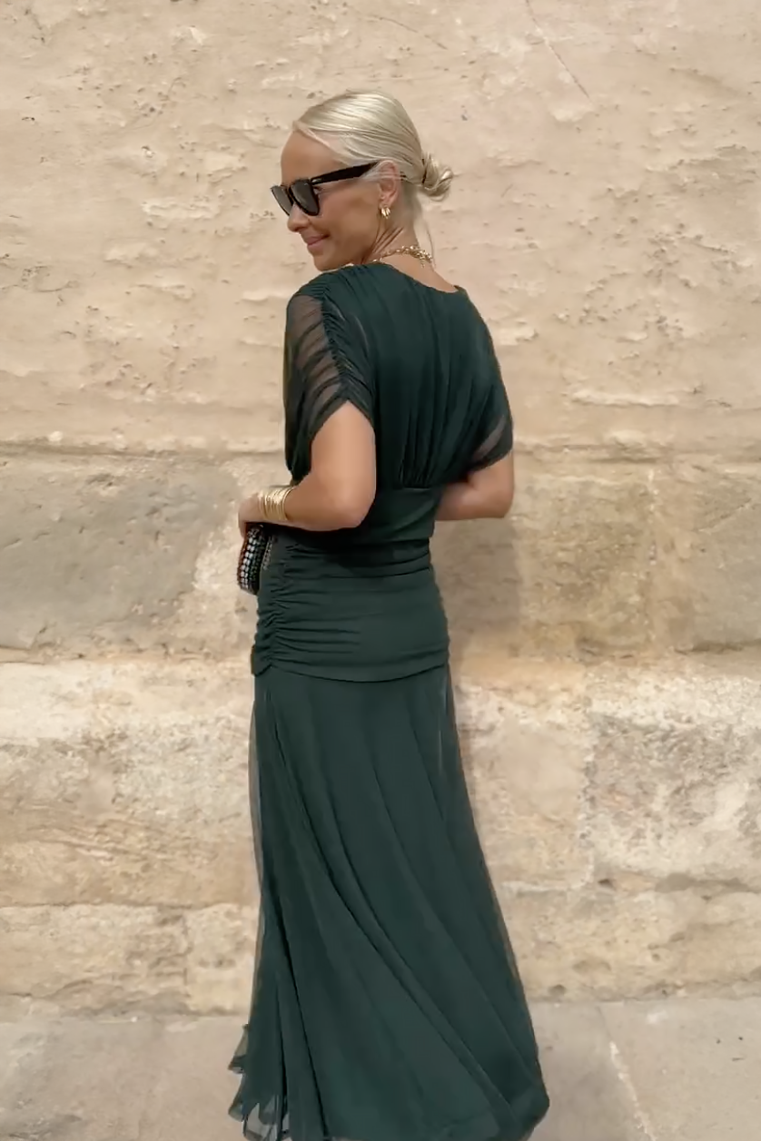 Luísa - Vestido Maxi de Festa Elegante com Decote em V