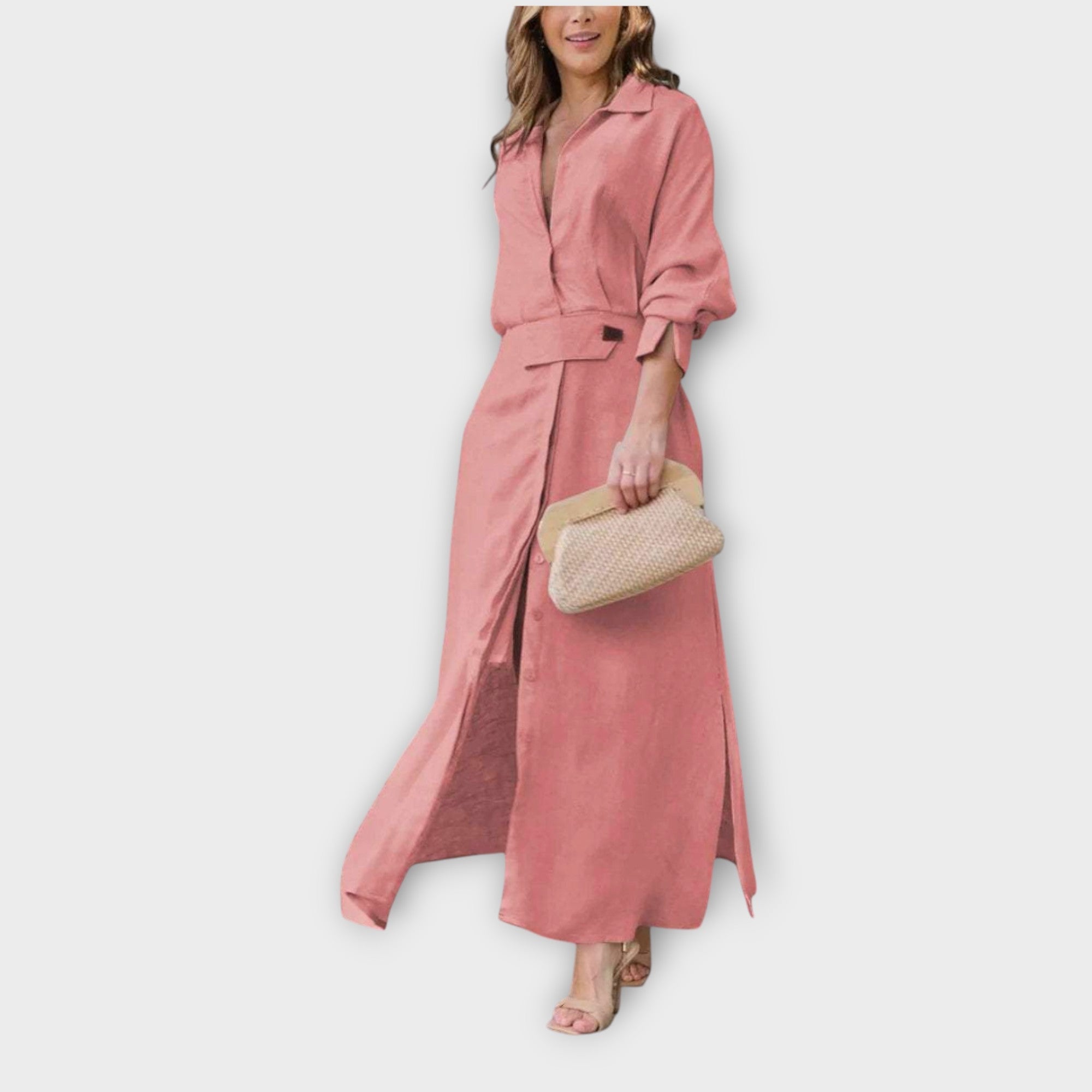 Elegantna Maxi Obleka s Pasom