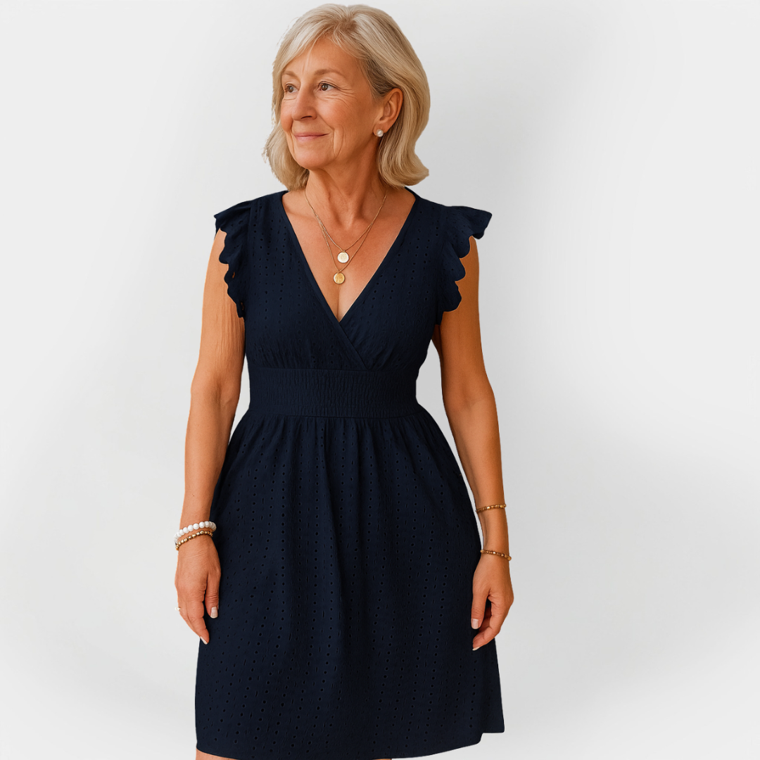 Elegantna obleka z voluminoznim pasom