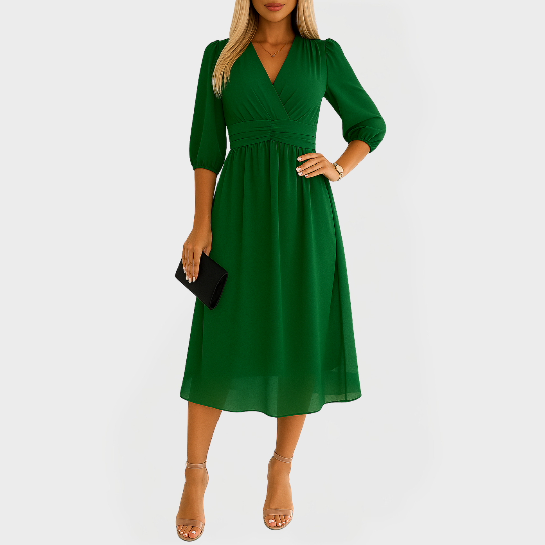 Elegantna obleka iz zračne šifon svile za posebne priložnosti