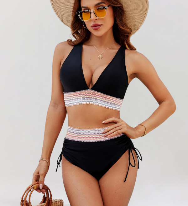 Bikini set z visokim pasom in podporo za trebuh