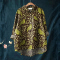 Vitória - Camisa Casual de Arte Vintage Floral