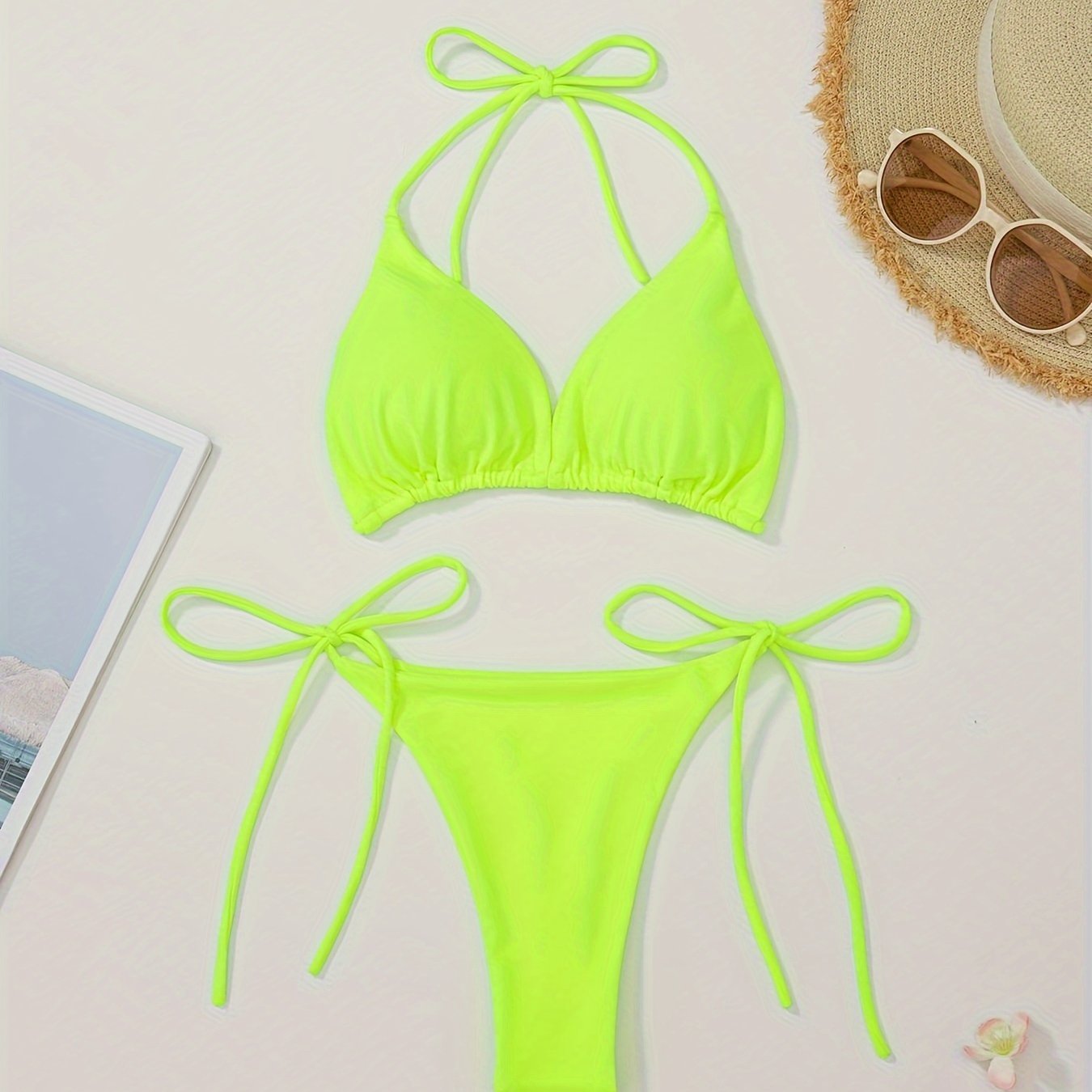 Halter Neck Bikini with V-Slip
