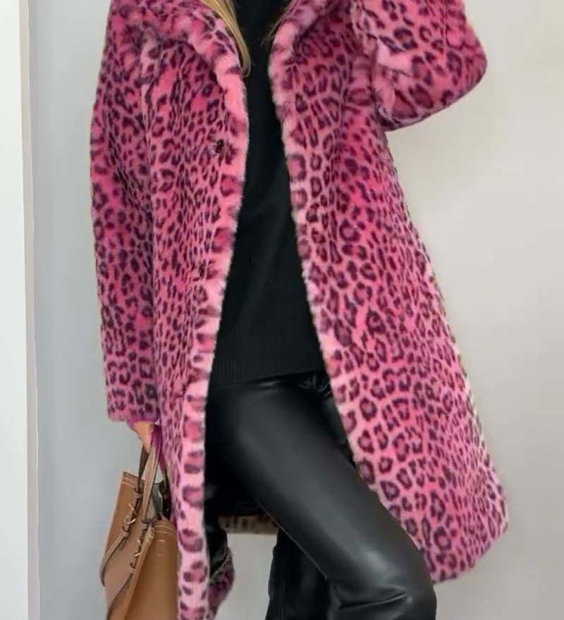 Leia - Dugački kaput s uzorkom leoparda