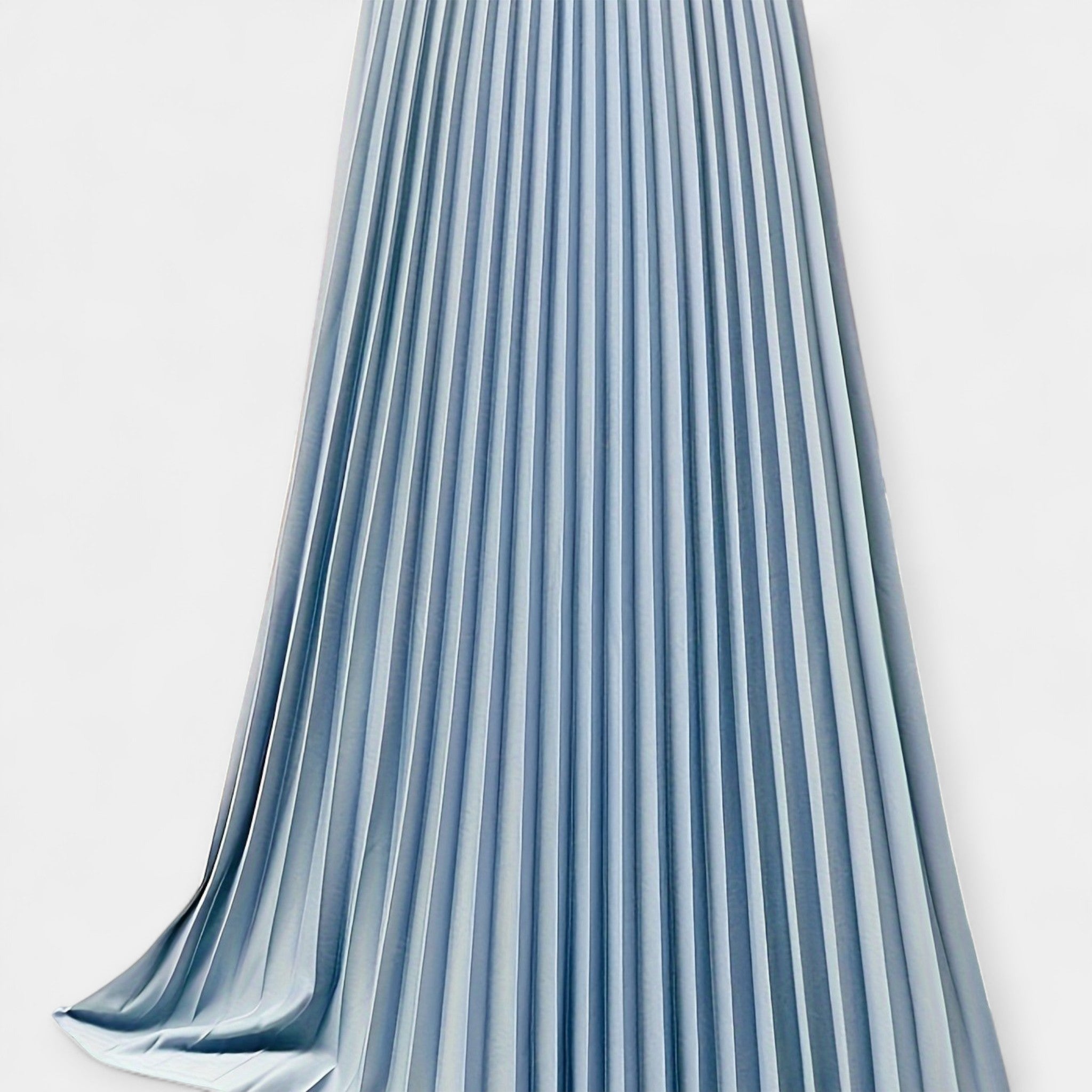 Long Pleated Satin Skirt