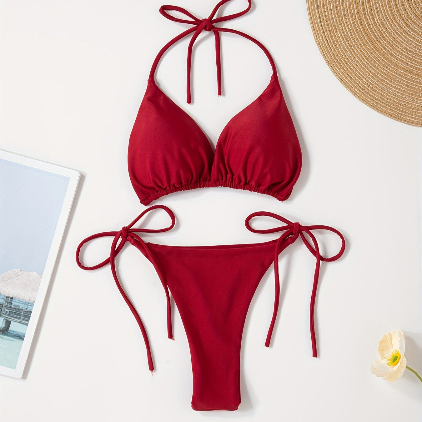 Halter Neck Bikini with V-Slip