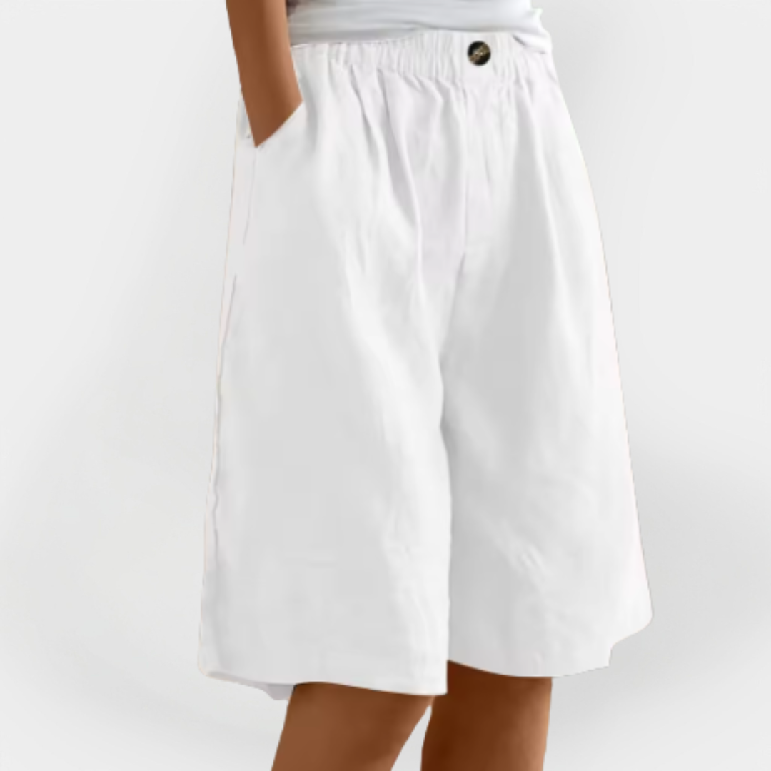 Linen Short Pants with Pockets