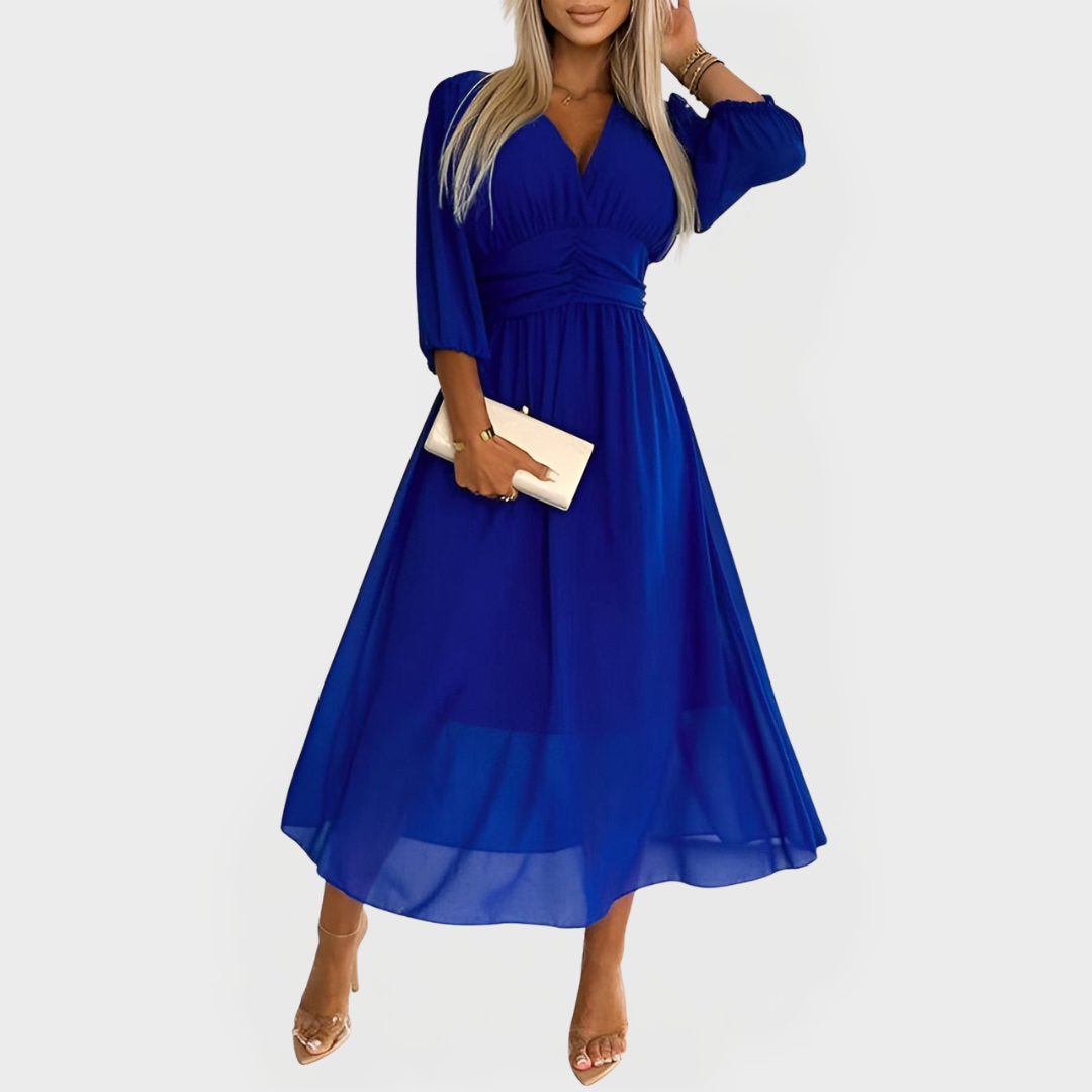 Elegantna obleka iz zračne svile chiffon za posebne priložnosti