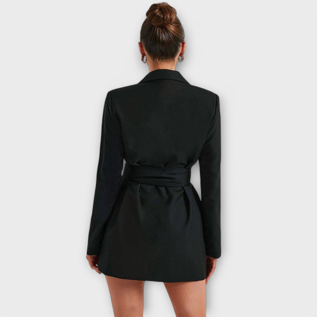 Vestido blazer com decote em V