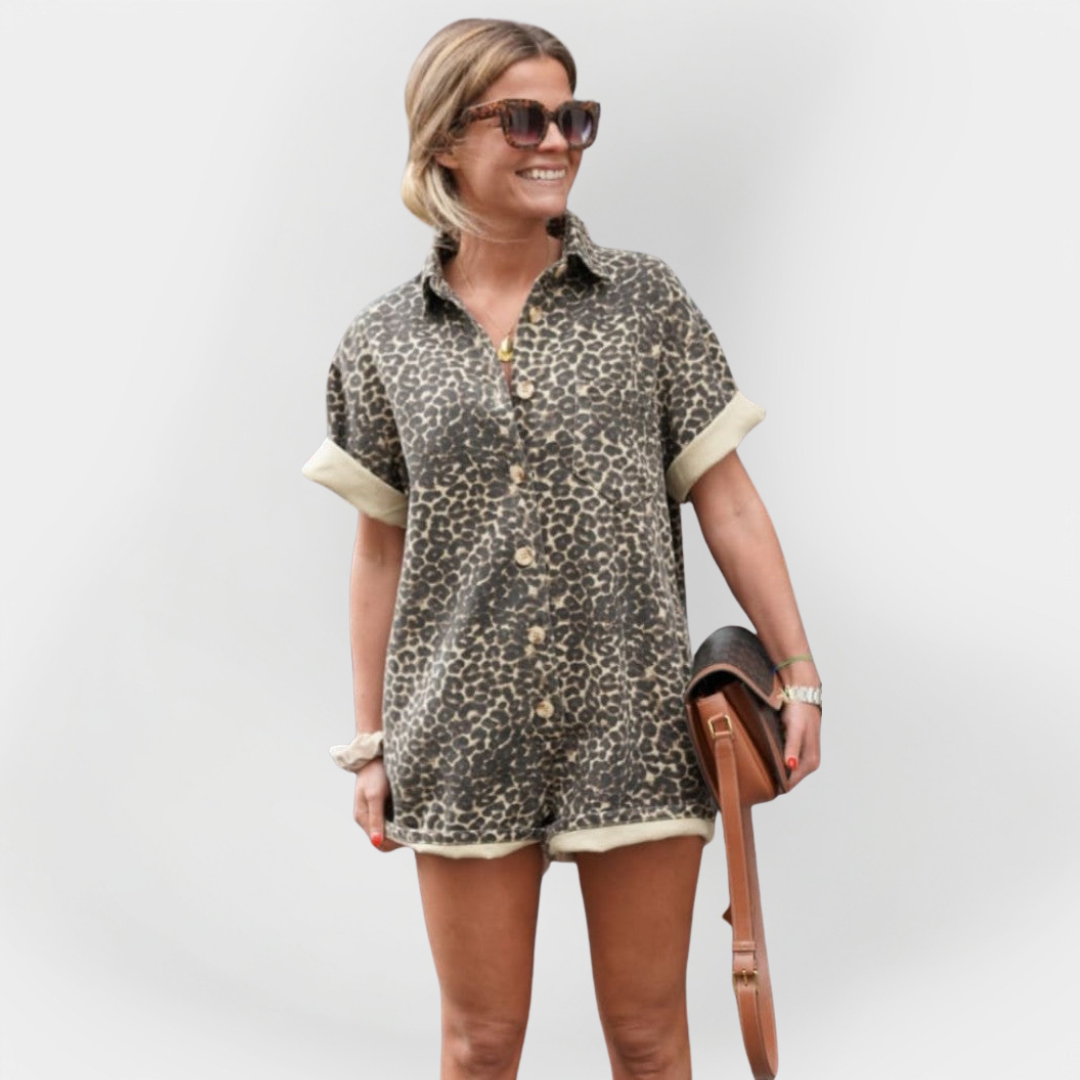 Enodelni kombinezon z leopardjim motivom