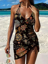 Filipa - Tankini gráfico floral com calções, efeito barriga plana