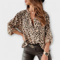Iara - Blusa moderna estampado leopardo