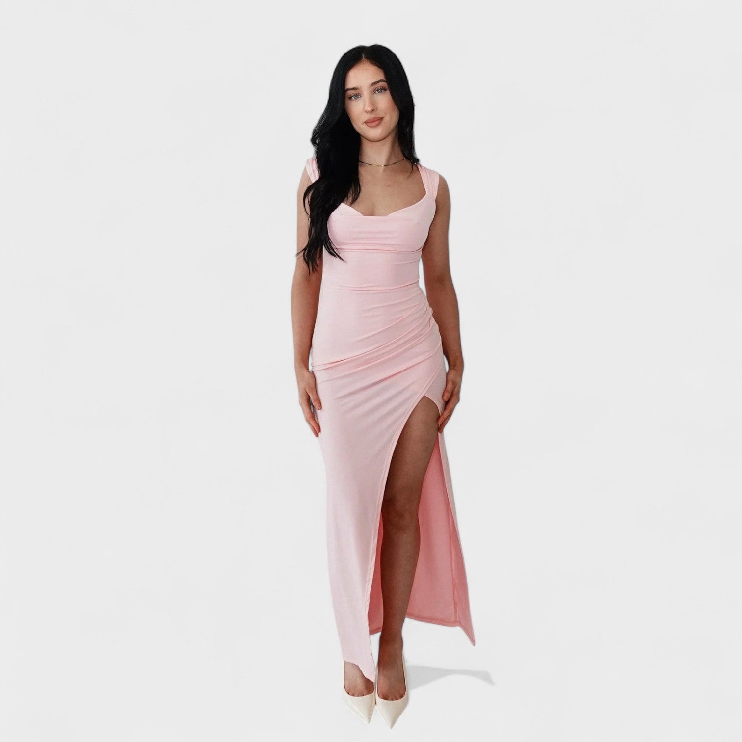 Constança - Elegantna dolga obleka z odprtim hrbtom
