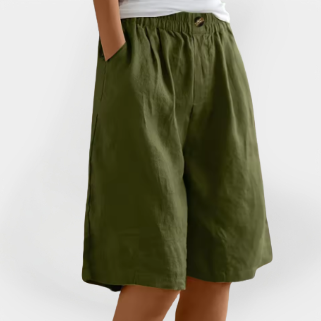 Linen Short Pants with Pockets