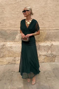 Luísa - Vestido Maxi de Festa Elegante com Decote em V