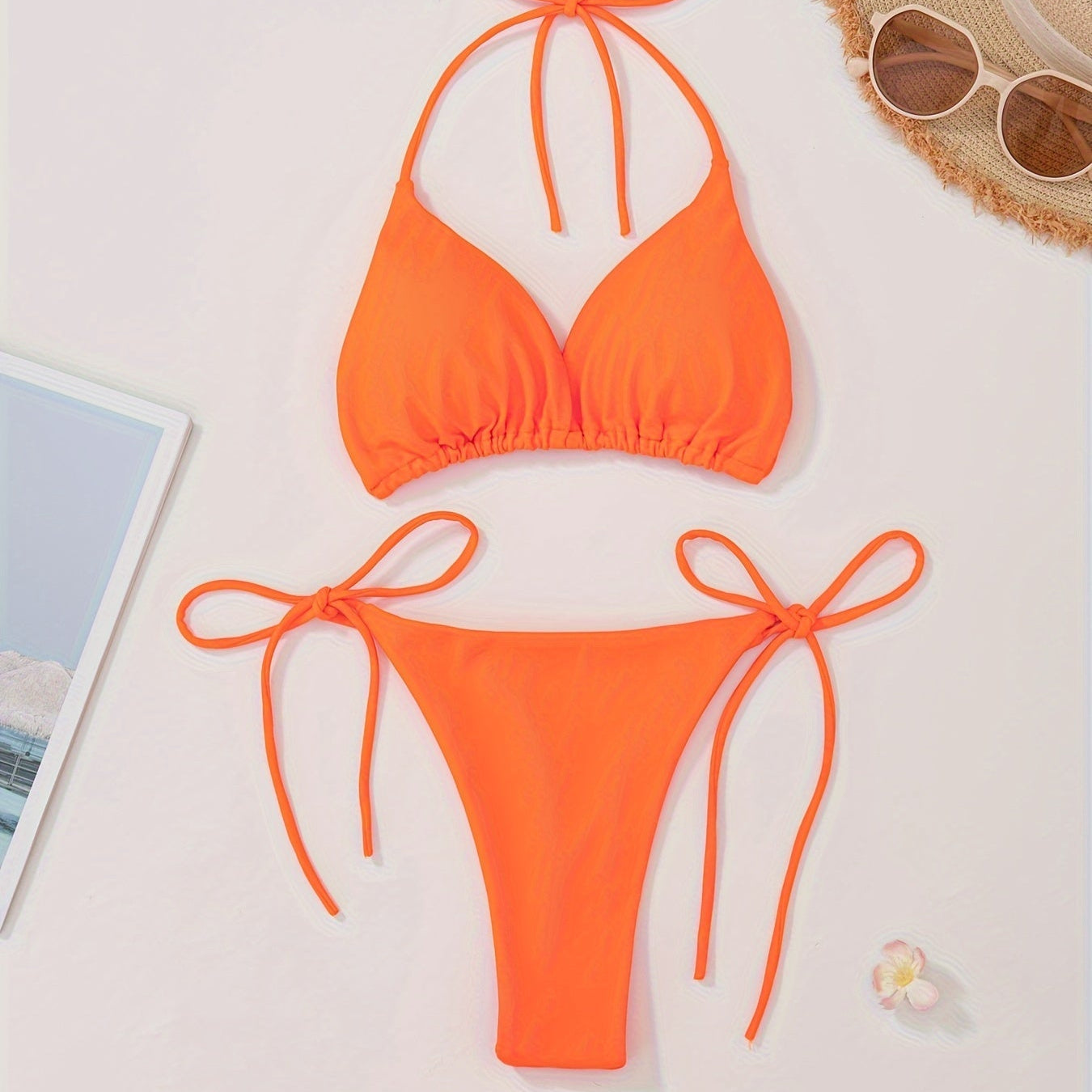 Halter Neck Bikini with V-Slip