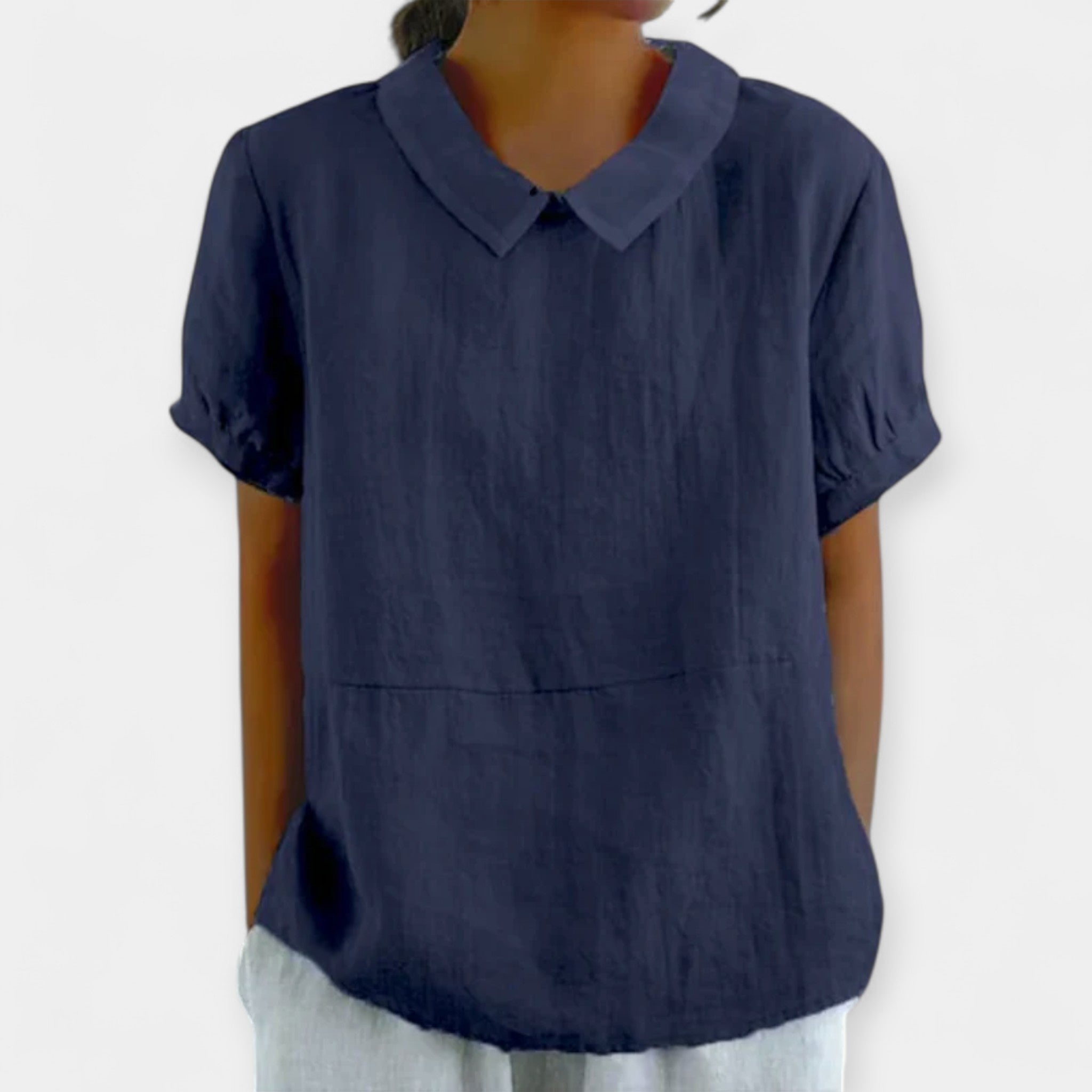 Bombažna Bluza s Kragnico