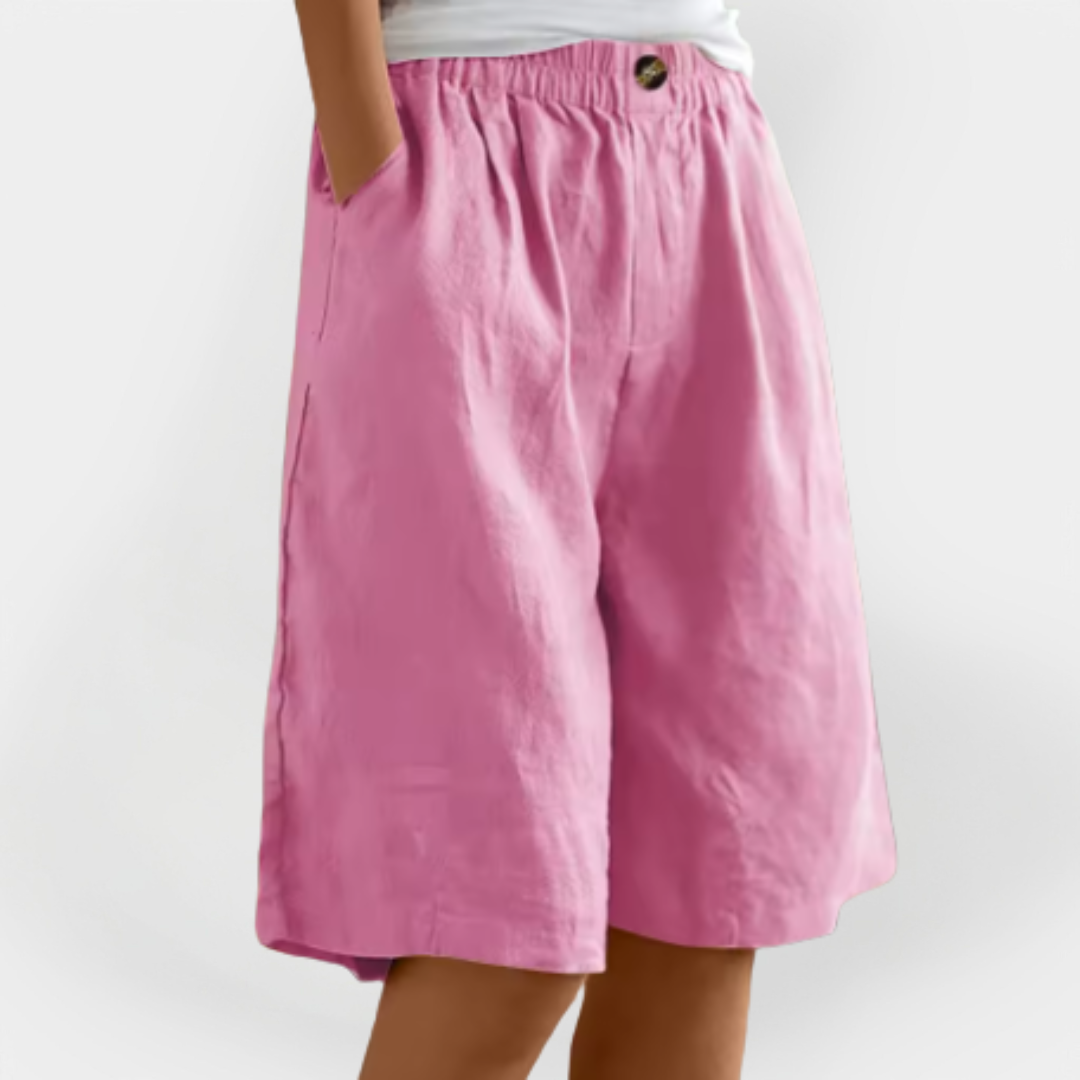 Linen Short Pants with Pockets