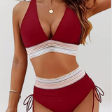 Bikini set z visokim pasom in podporo za trebuh