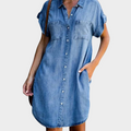 Vestido de ganga descontraído