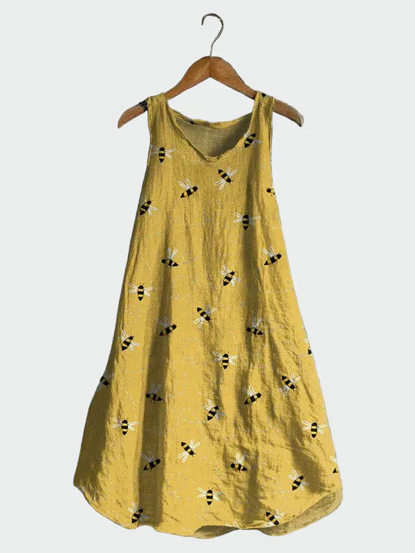 Vestido com Estampa de Abelhas