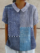 Alina - Camisa com Estampa Patchwork
