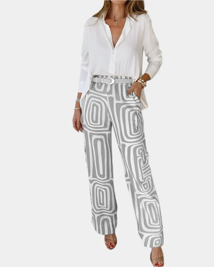 Široke hlače in bluzica