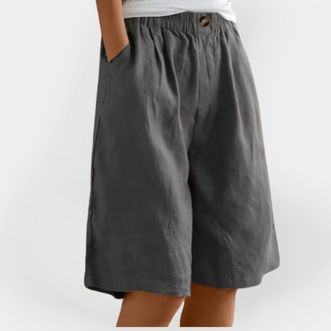 Linen Short Pants with Pockets