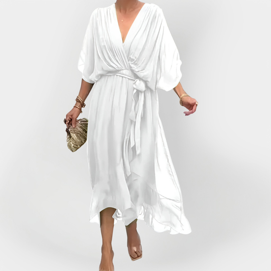 V-izrez Chiffon Obleka