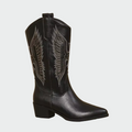 Botas de cowboy ocidentais em pele