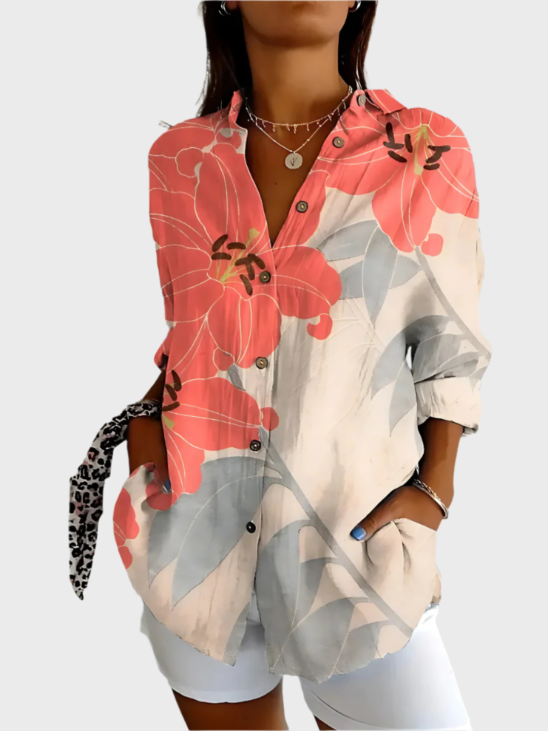 Rožnata Bombažna Bluza