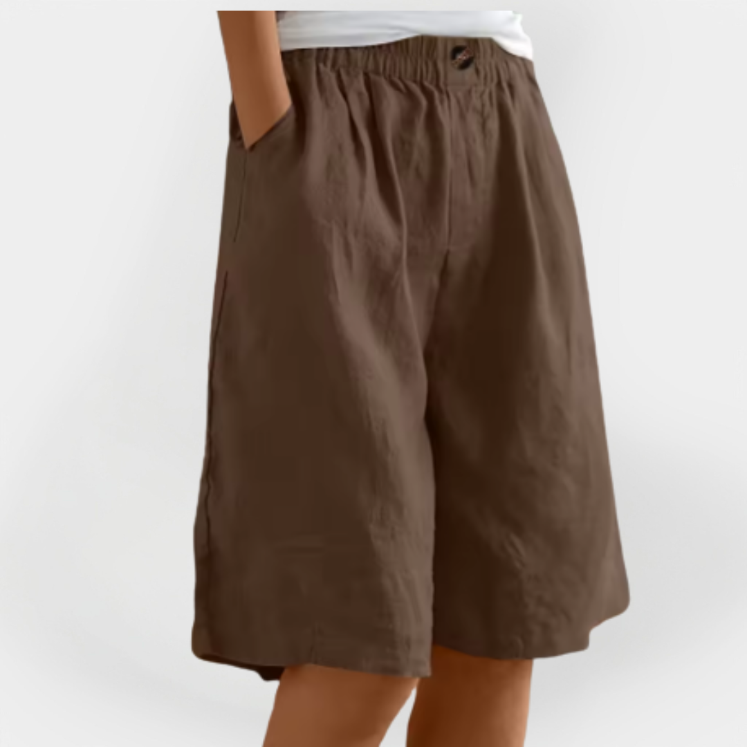 Linen Short Pants with Pockets
