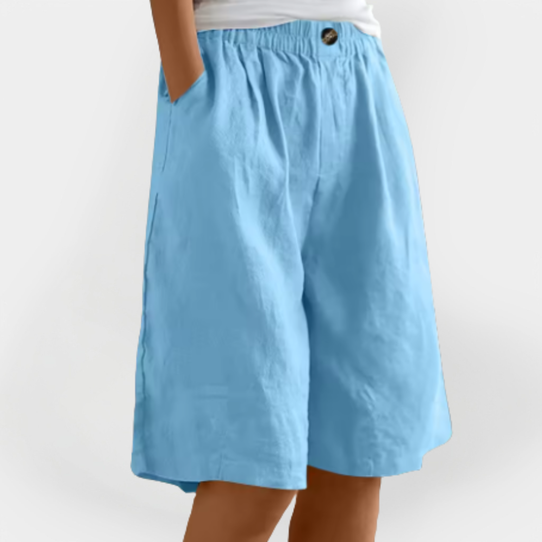 Linen Short Pants with Pockets