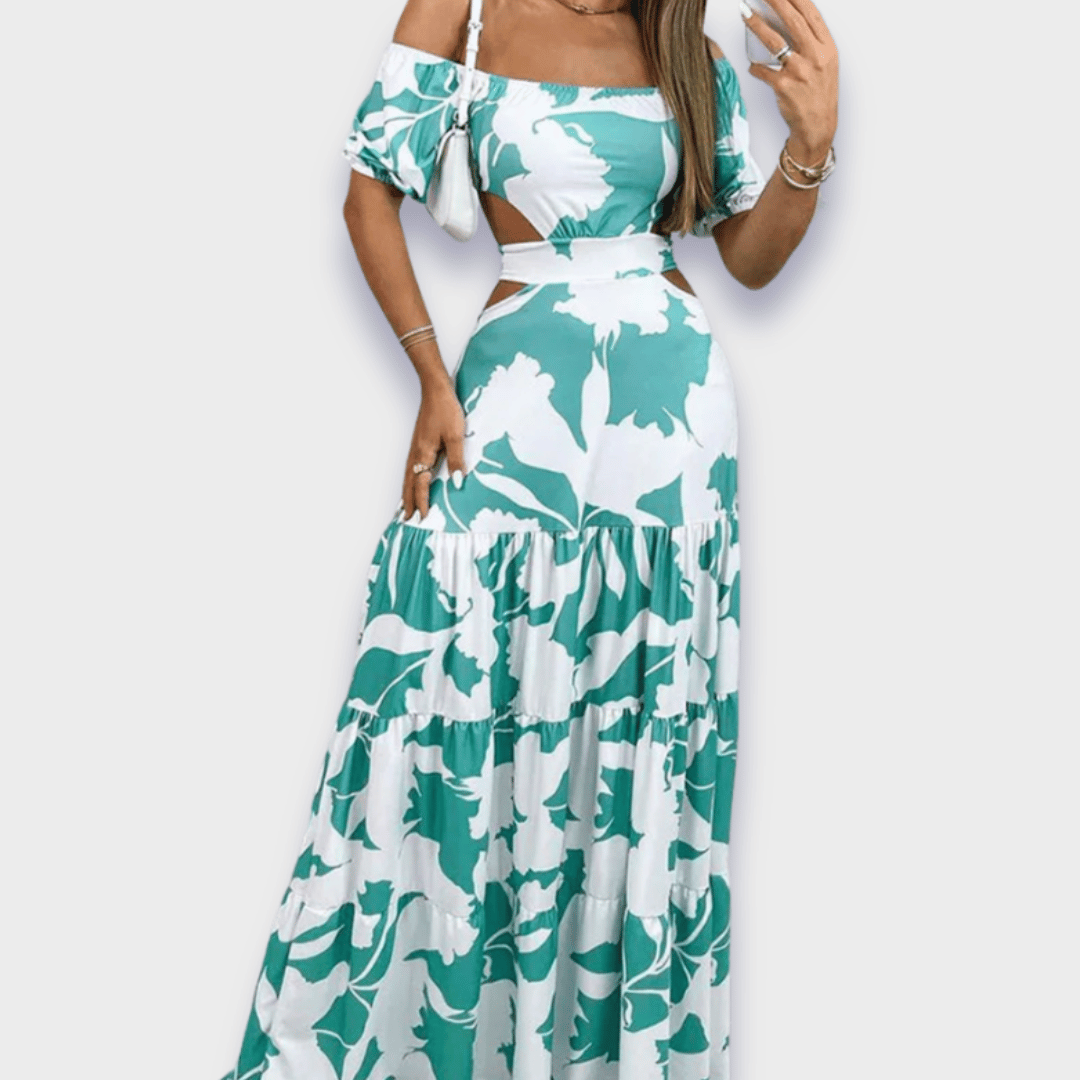 Elegantna obleka iz luksuzne tkanine, ki poudari vašo silhueto