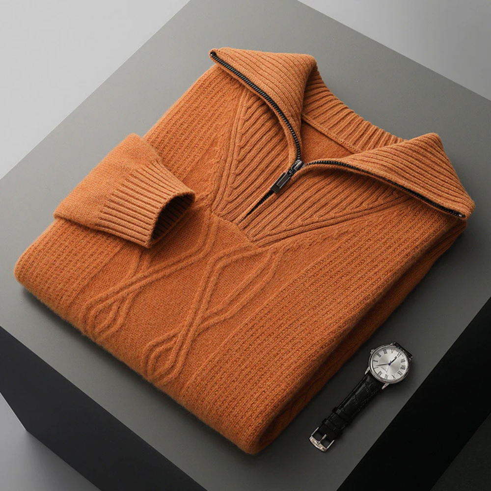 Taranto Merino Volnen Pulover z Zadrgo