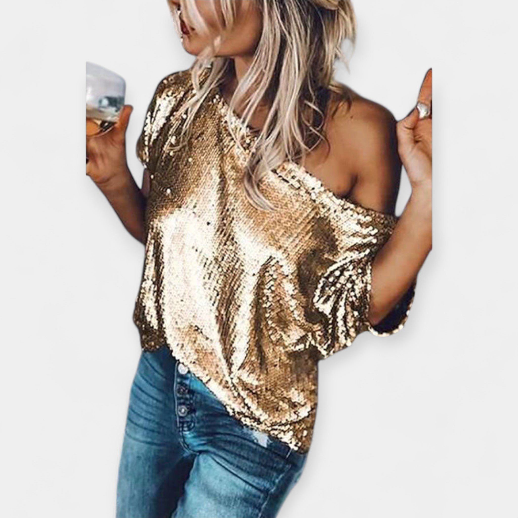 Majica s sijajnimi bleščicami
