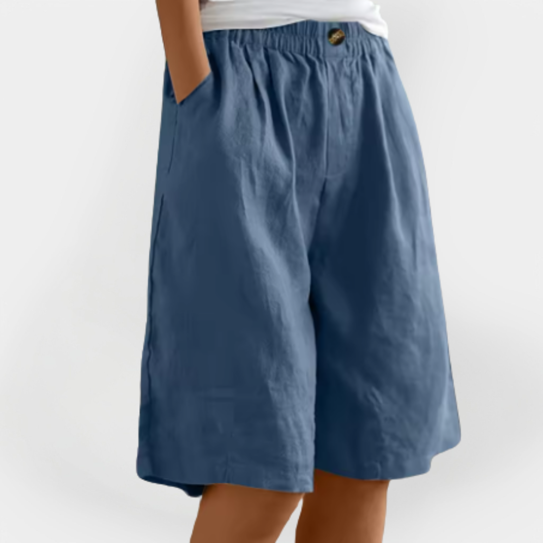 Linen Short Pants with Pockets