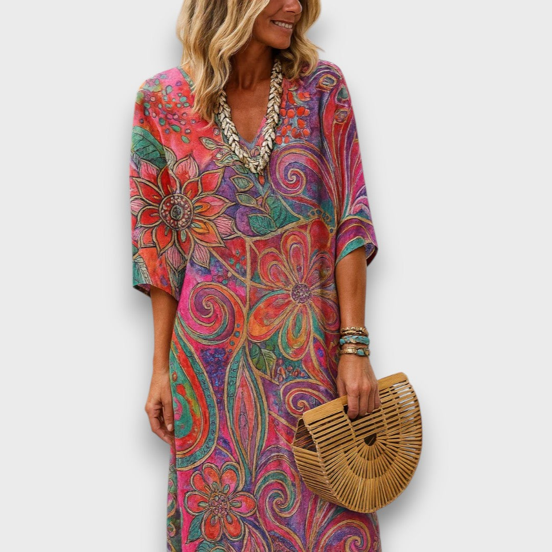 Boho dizajniran kaftan s sproščenim krojem