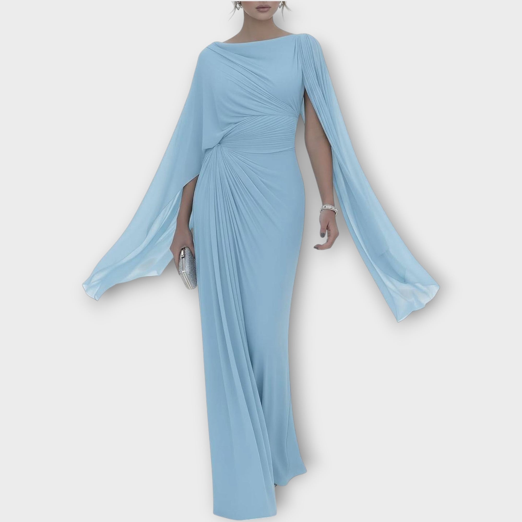 Eno-ramenska drapirana večerna obleka