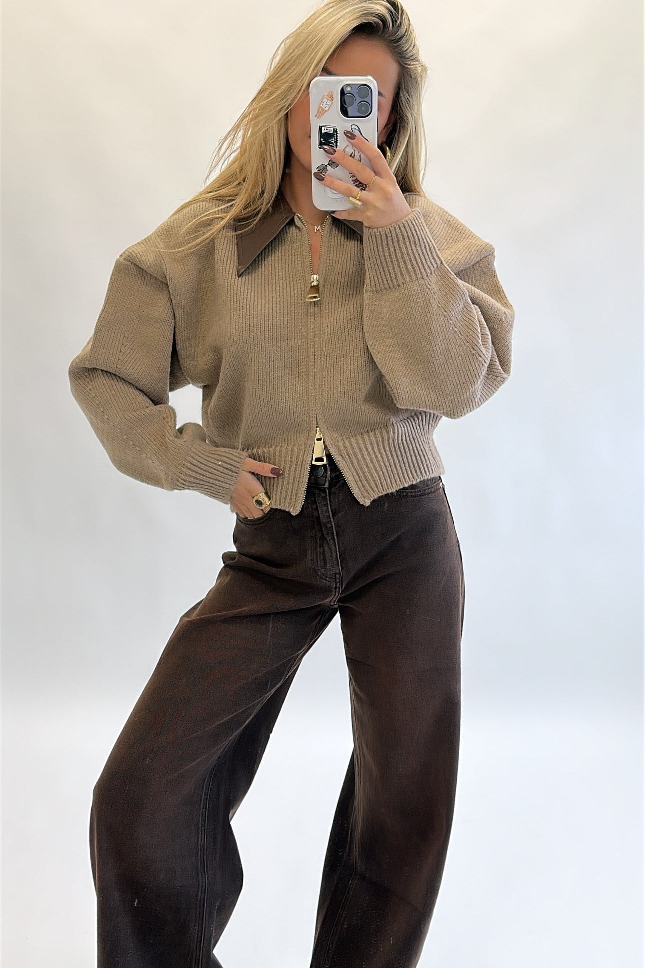 Luna | Pleteni zip pulover