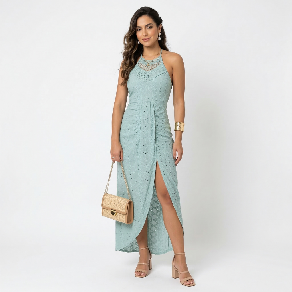 Valentina - Vestido Midi com Decote Transpassado