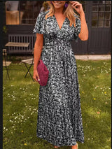 Élina – Vestido longo fluido com flores